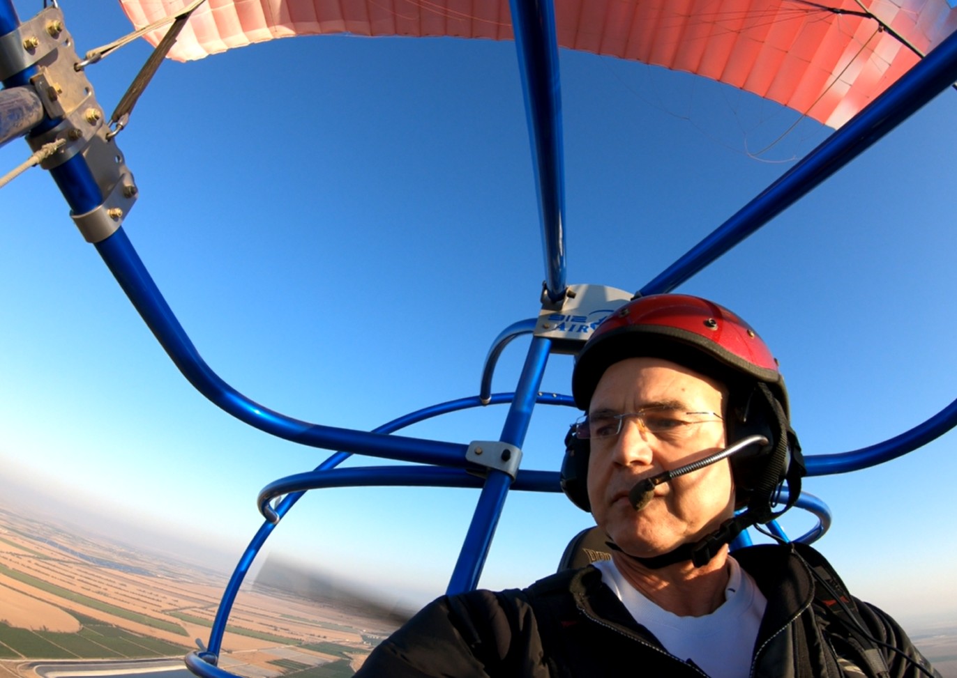 Avi Bandana Flying in a Powered parachute